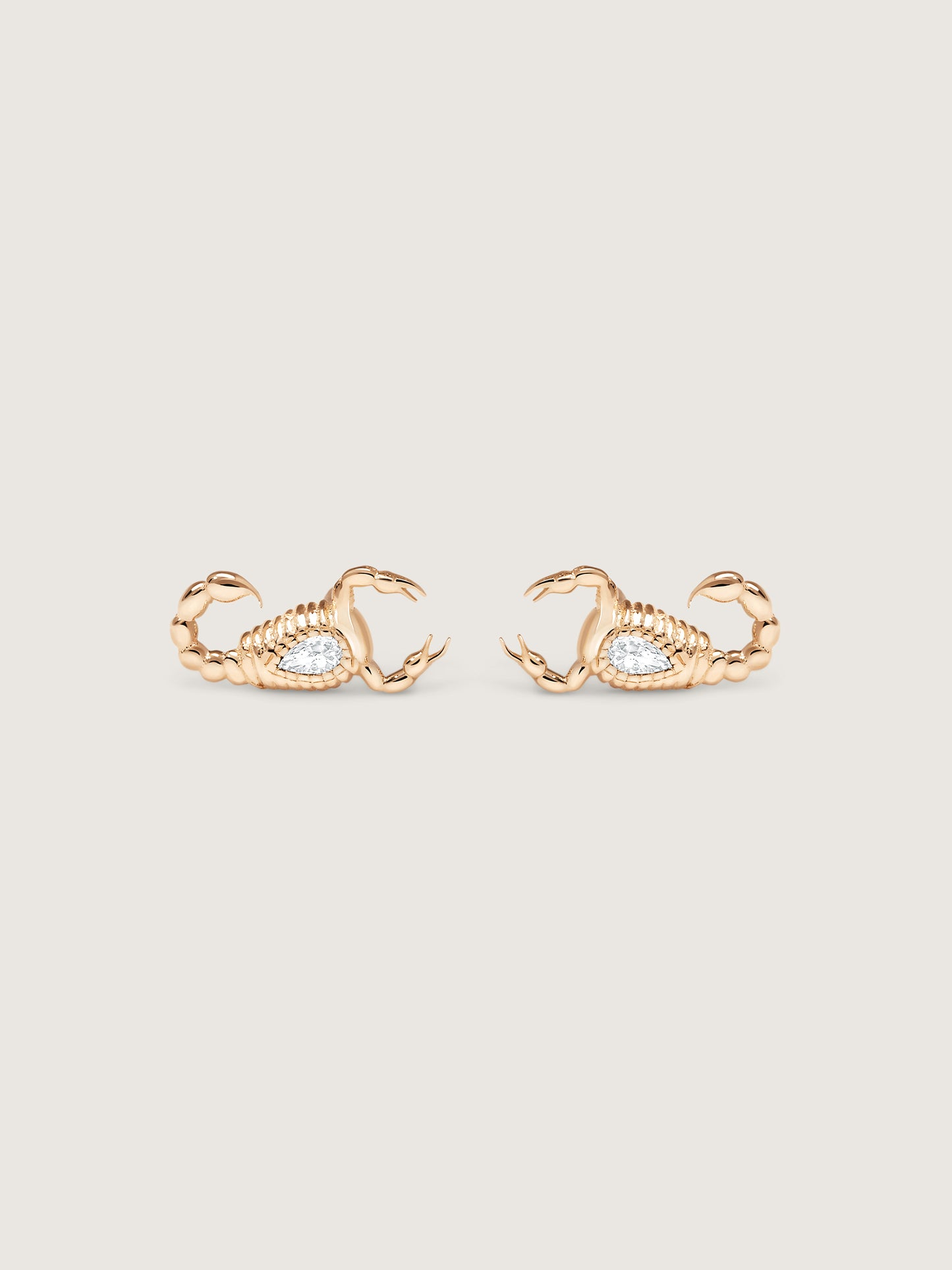 Doublemoss Skorppio 14k Gold & Pear Diamond Earrings. Passion and power these scorpion earrings will make a bold statement wherever they go.