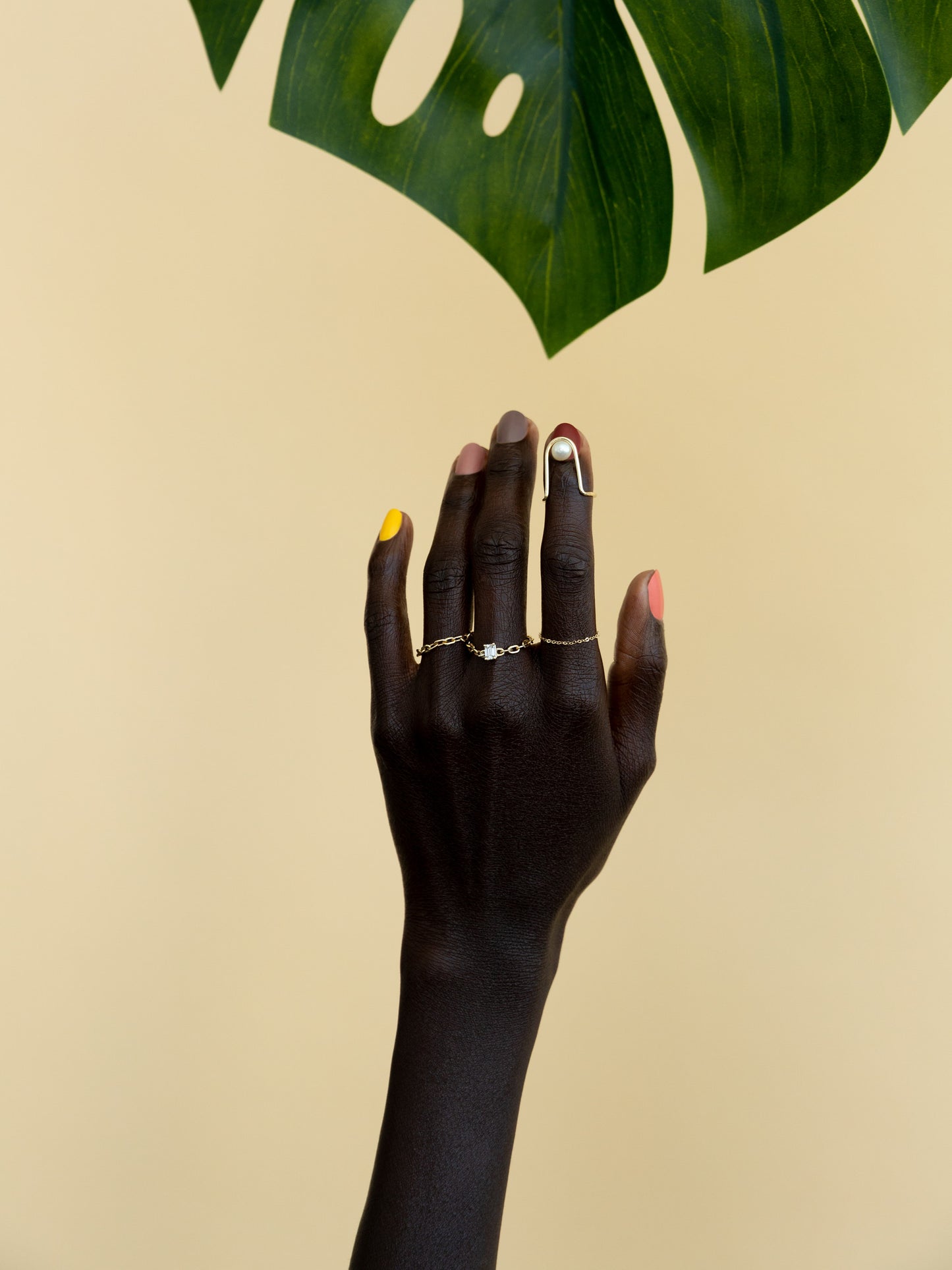 Doublemoss Jewelry Fine Jewelry Rings with Diamonds, Chain Rings 14k Gold