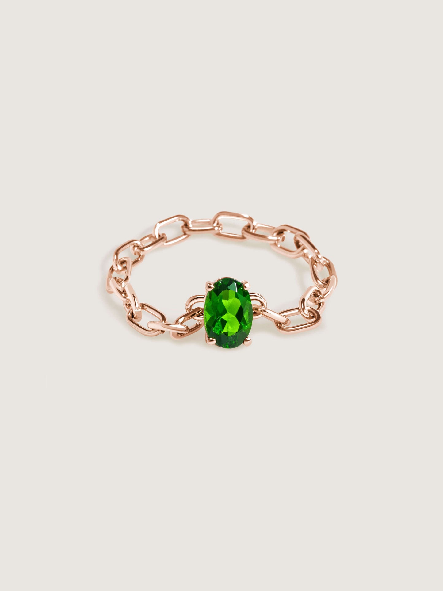 Catena Chain Ring with Chrome Diopside Gemstone