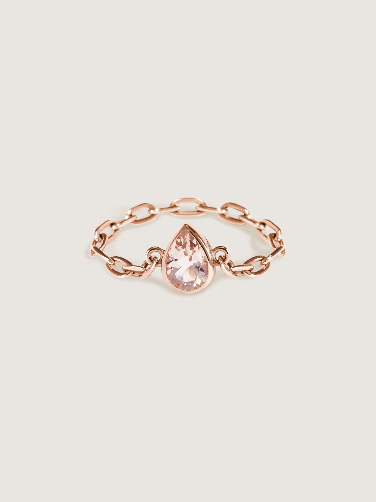 Catena Chain Ring w Morganite Gemstone