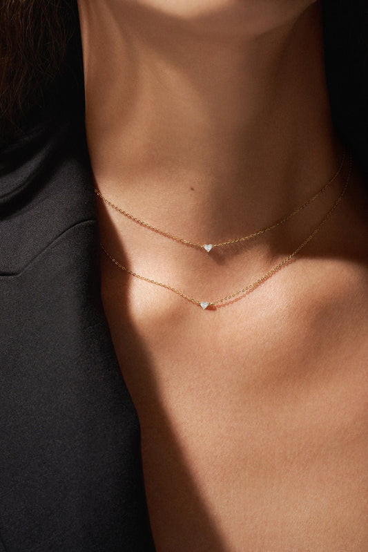 Clair De Lune Heart Diamond Necklace
