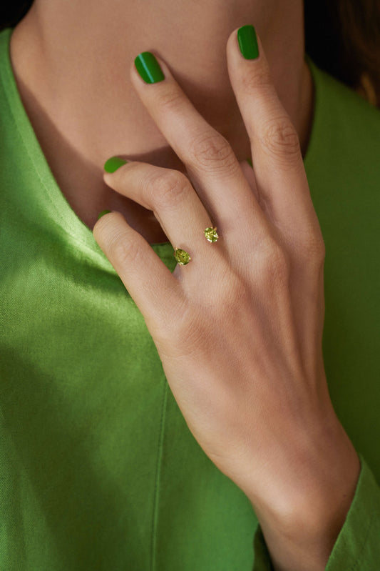 Le Bonbon Two Stone Peridot Ring