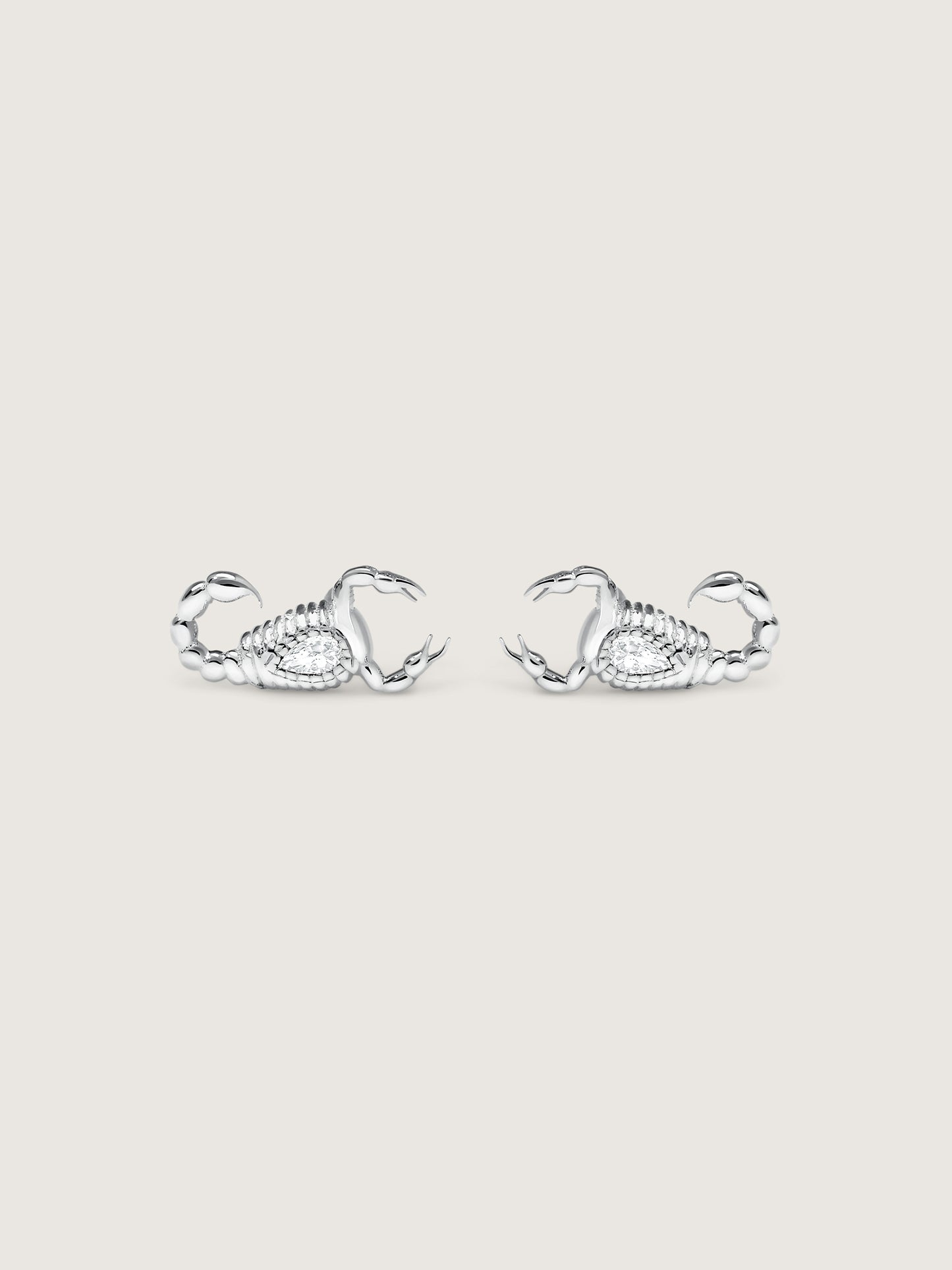 Doublemoss Skorppio 14k Gold & Pear Diamond Earrings. Passion and power these scorpion earrings will make a bold statement wherever they go.