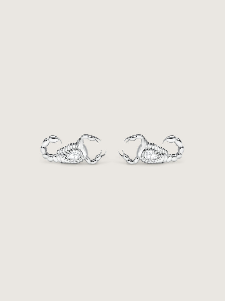 Doublemoss Skorppio 14k Gold & Pear Diamond Earrings. Passion and power these scorpion earrings will make a bold statement wherever they go.