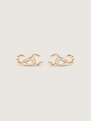 Doublemoss Skorppio 14k Gold & Pear Diamond Earrings. Passion and power these scorpion earrings will make a bold statement wherever they go.