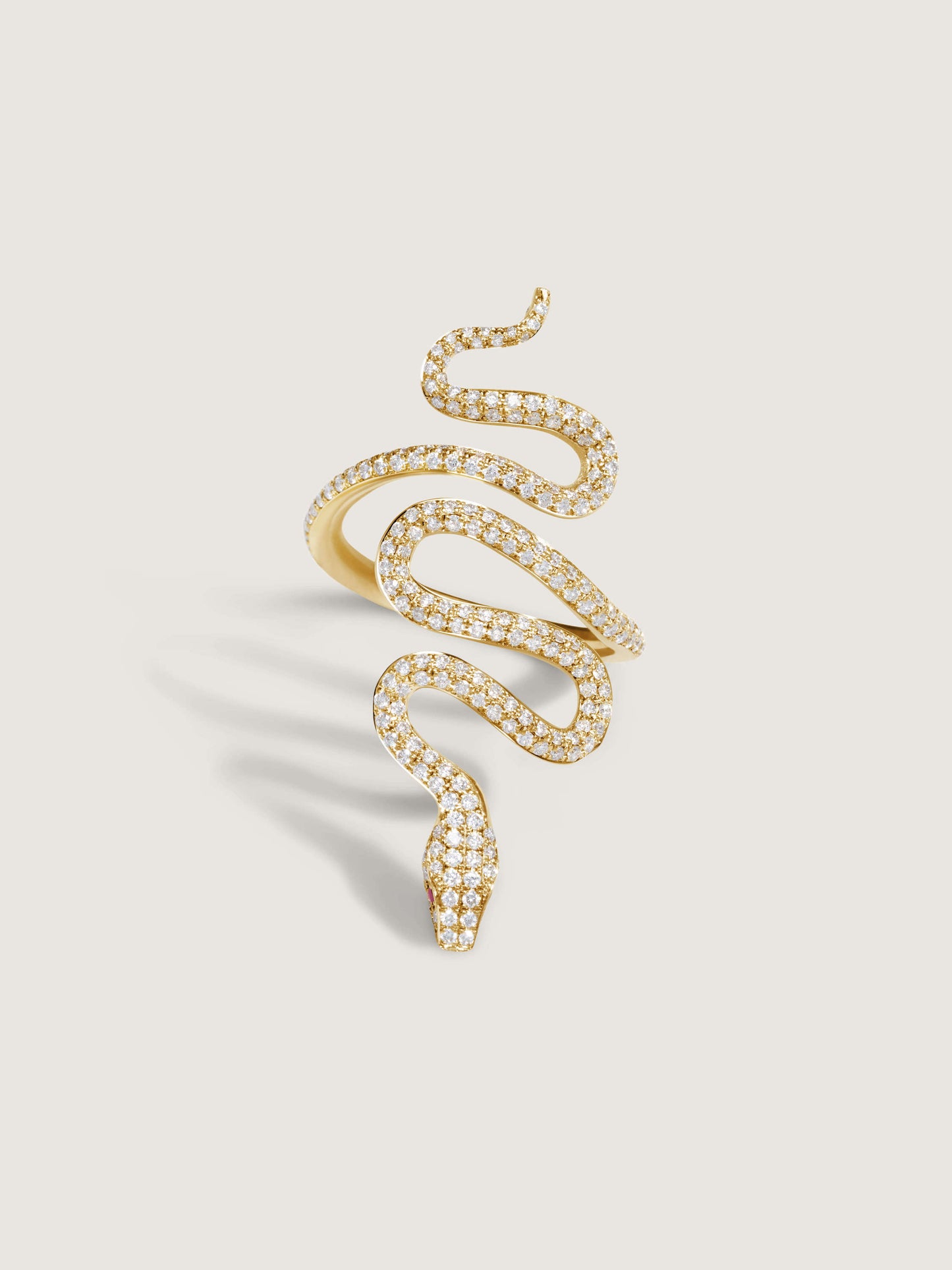 Doublemoss Vibora Snake Ring with 287 Brilliant Cut Diamonds.