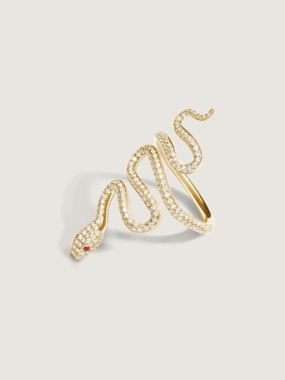 Doublemoss Vibora Snake Ring with 287 Brilliant Cut Diamonds.