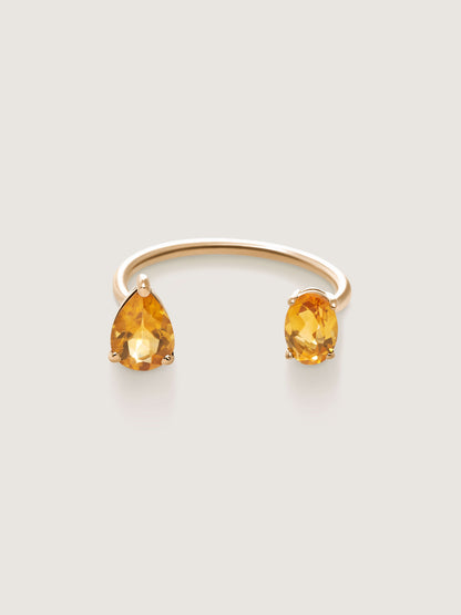 Le Bonbon Two Stone Citrine Ring