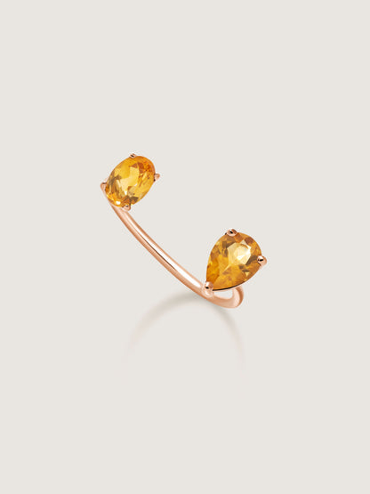 Le Bonbon Two Stone Citrine Ring