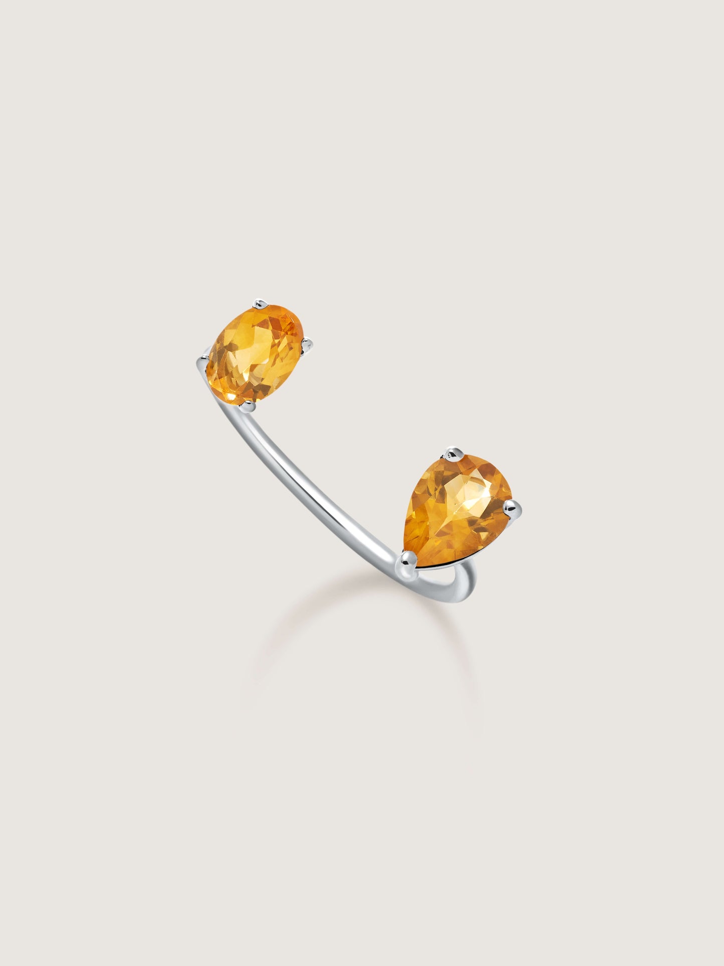 Le Bonbon Two Stone Citrine Ring