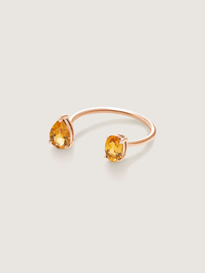 Le Bonbon Two Stone Citrine Ring