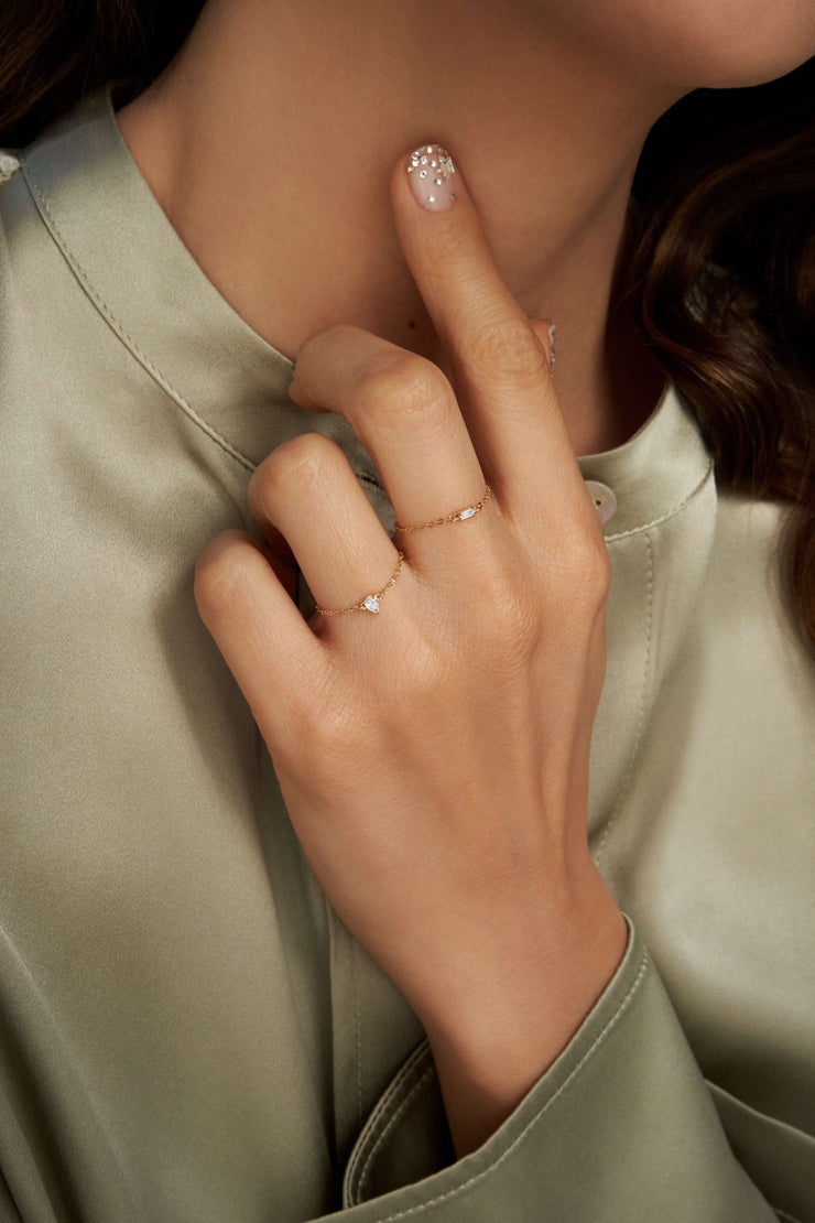 Clair De Lune Pear Diamond Ring