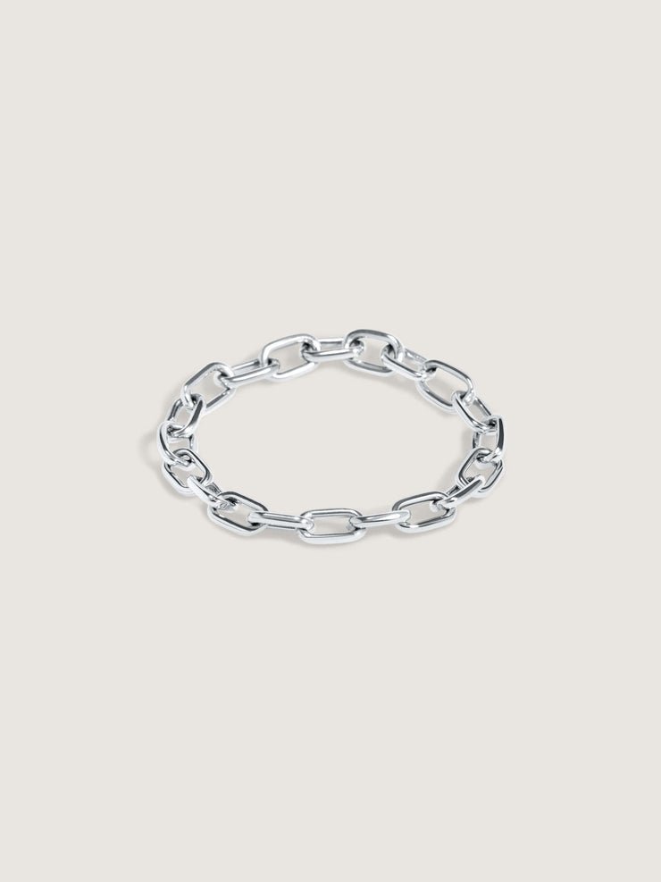 Doublemoss Catena Chain Ring seen here in 14k White Gold