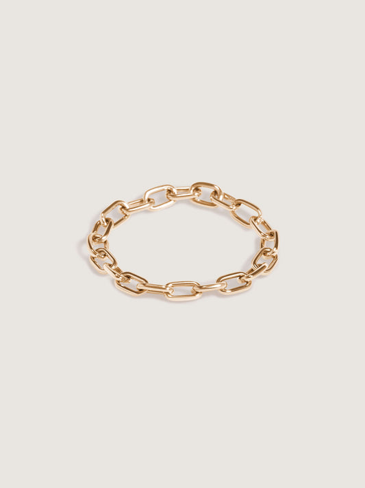 Doublemoss Catena Chain Ring seen here in 14k Yellow Gold