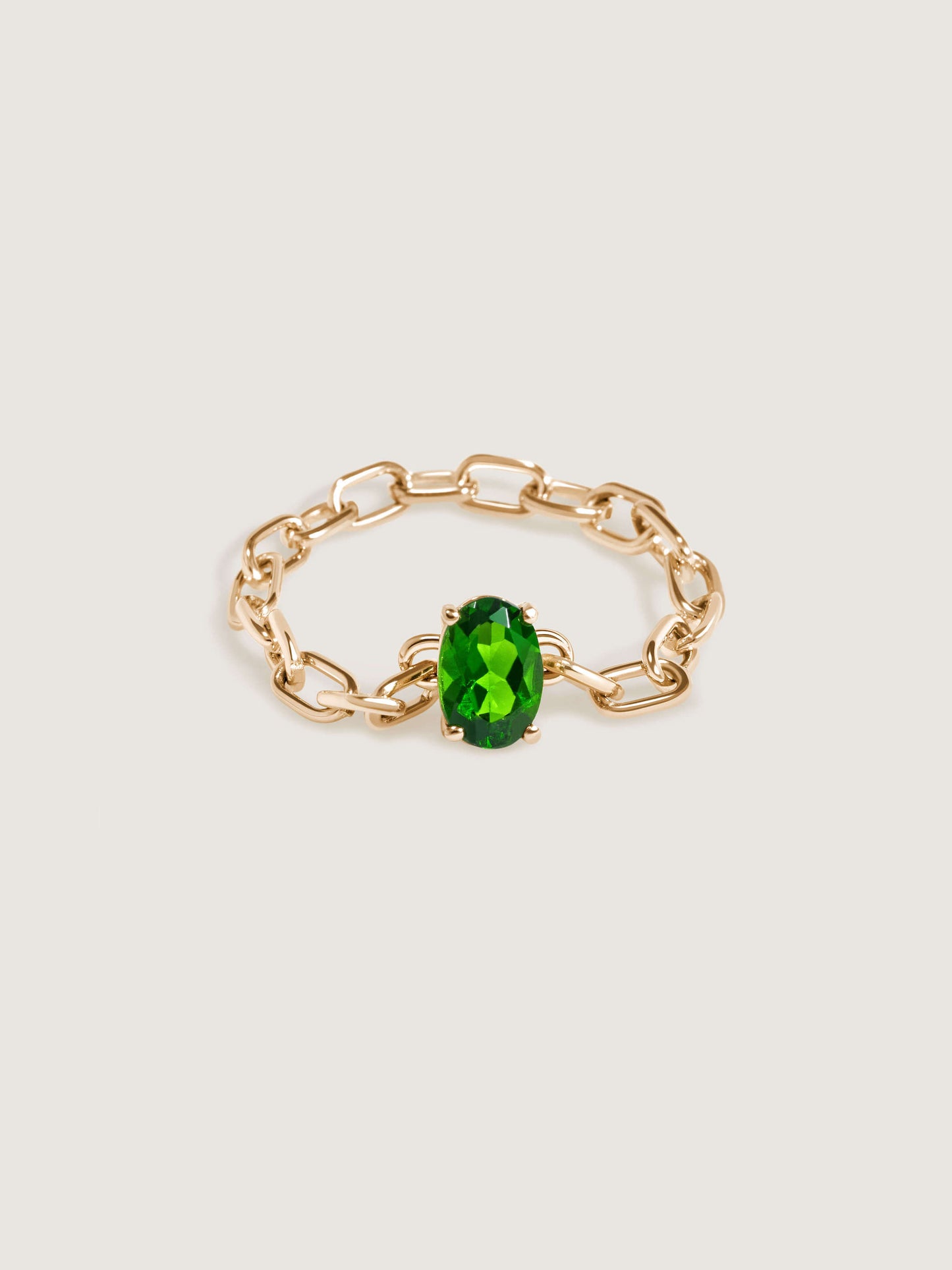 Catena Chain Ring with Chrome Diopside Gemstone