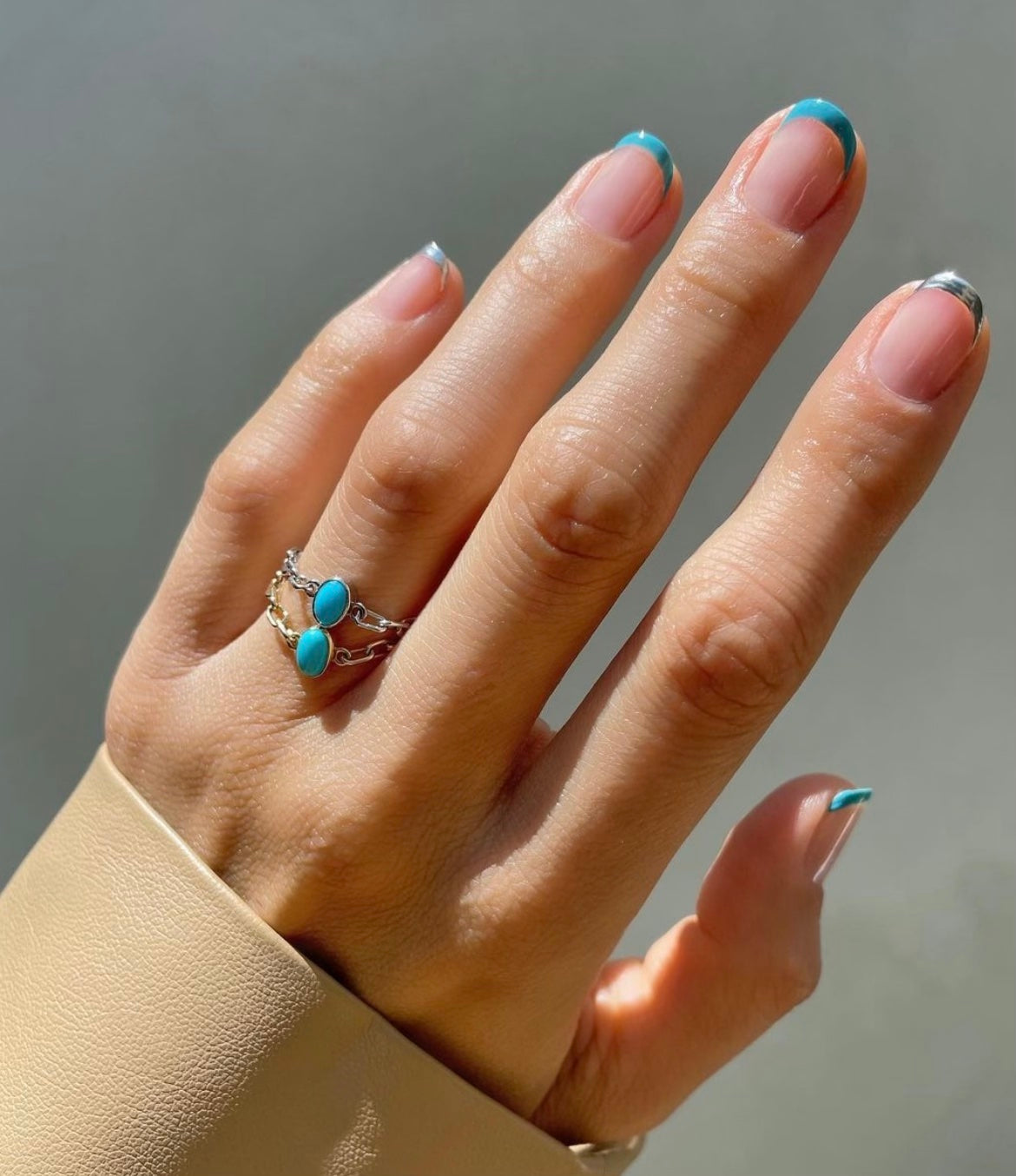 Catena Chain Ring with Turquoise