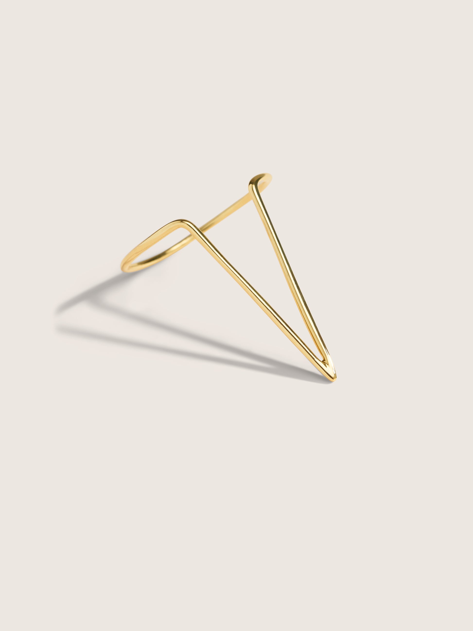 Doublemoss Jewelry Femme Ring 14k Gold Triangle Shaped Ring designed to symbolize woman empowerment