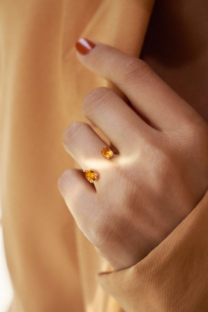 Le Bonbon Two Stone Citrine Ring