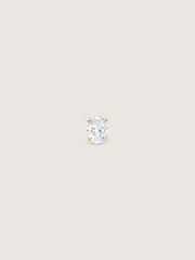 Doublemoss Carbon 18k Gold Diamond Stud Oval Earring
